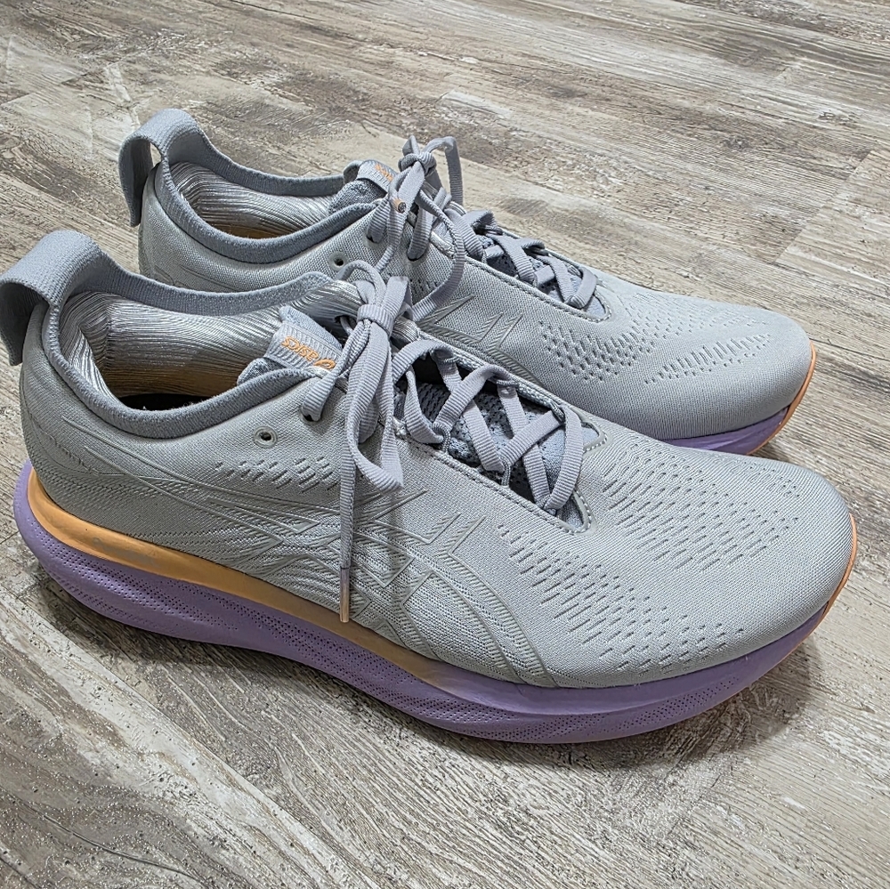 Asics Gel Nimbus 25 Women’s Size 12 Running Shoes Lace Up Gray Purple
